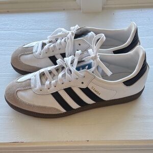 Adidas Samba White and Black Trainers